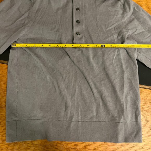 Theory Grey Button-Front Mock-Neck Sweater – Size M - Picture 4 of 5